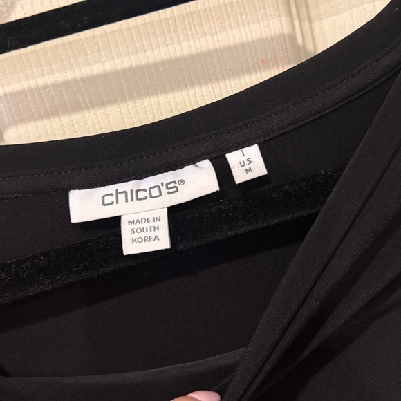 Chicos elbow sleeve black midi dress, medium, size 1 - Picture 5 of 7